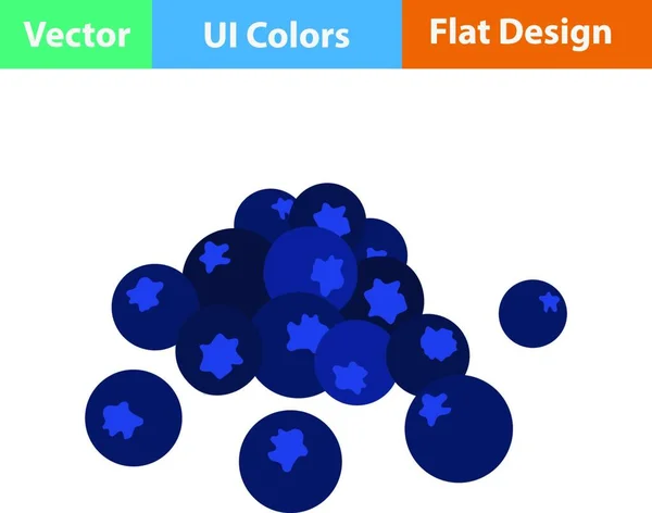 Icône Design Plat Blueberry Couleurs Illustration Vectorielle — Image vectorielle