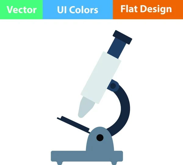 Flache Design Ikone Der Schule Mikroskop Farben Vektorillustration — Stockvektor