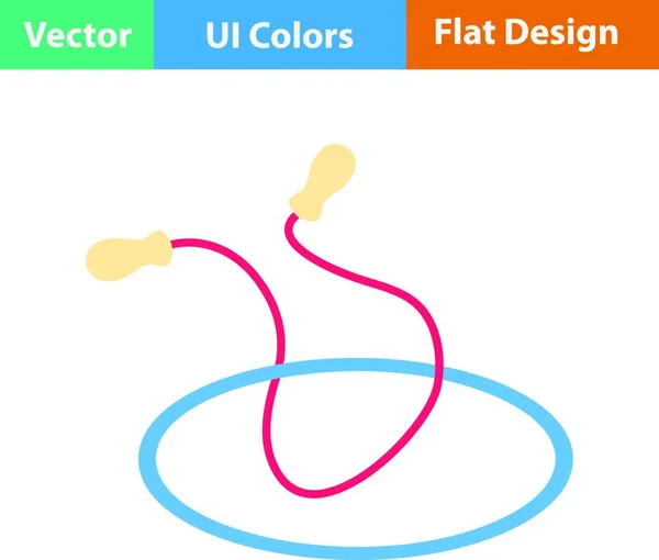 浅色跳绳和跳绳的平面设计图标 矢量说明 — 图库矢量图片
