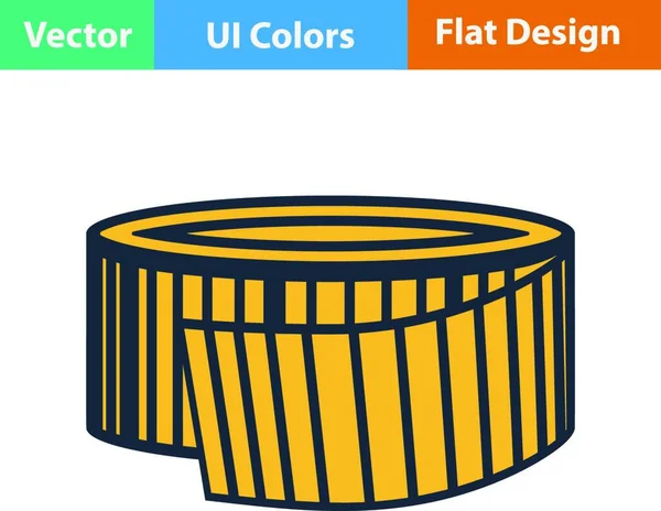 Ui色のメジャーテープのフラットデザインアイコン ベクターイラスト — ストックベクタ