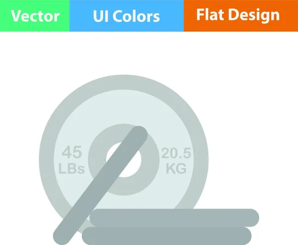 Плоский Дизайн Иконки Барбелл Дисков Цветов Векторная Иллюстрация — стоковый вектор