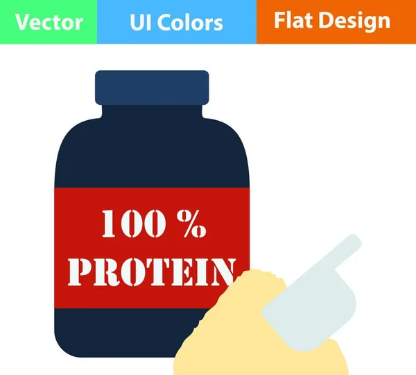 Lapos Design Ikon Protein Conteiner Színek Vektorillusztráció — Stock Vector