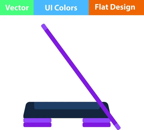 Flache Design Ikone Von Step Board Und Stick Farben Vektorillustration — Stockvektor