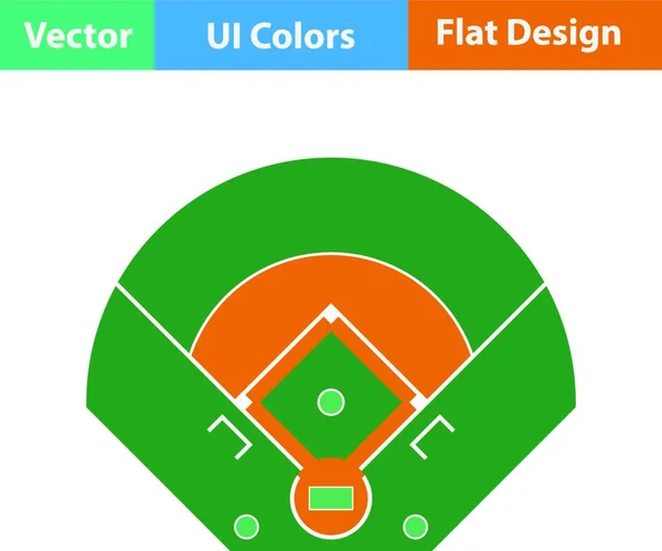 Basebollplanens Flygplansikon Platt Design Vektorillustration — Stock vektor