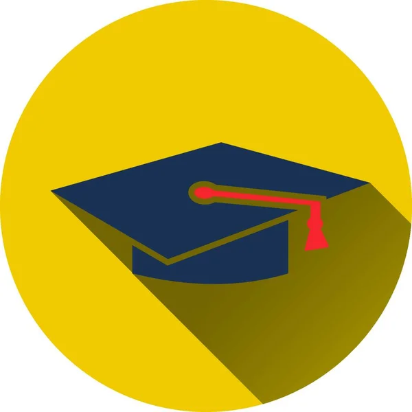 Icono Diseño Plano Tapa Graduación Colores Diseño Plano Ilustración Vectorial — Vector de stock