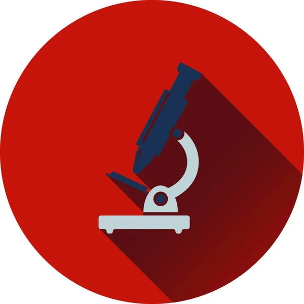 Ikona Plochého Designu Školního Mikroskopu Barvách Plochý Vektorová Ilustrace — Stockový vektor