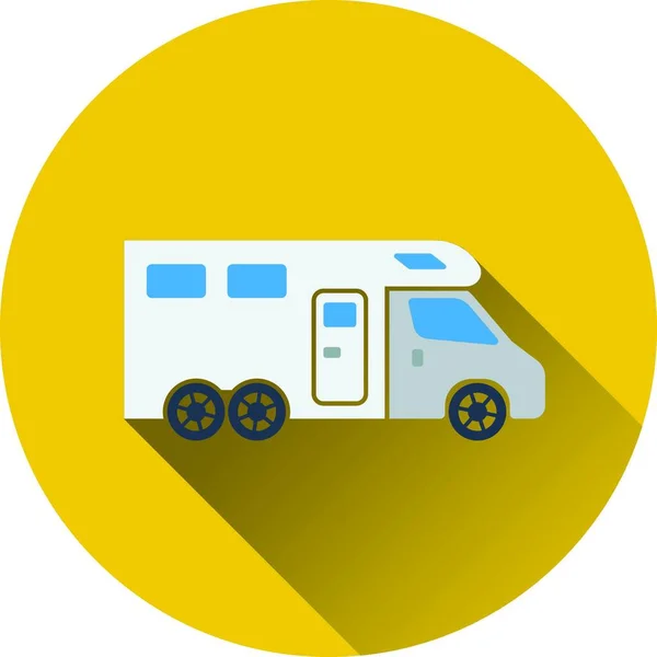 Icône Camping Caravane Familiale Design Plat Illustration Vectorielle — Image vectorielle