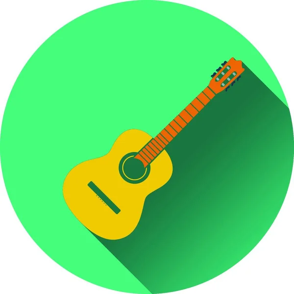 Icône Guitare Acoustique Design Plat Illustration Vectorielle — Image vectorielle