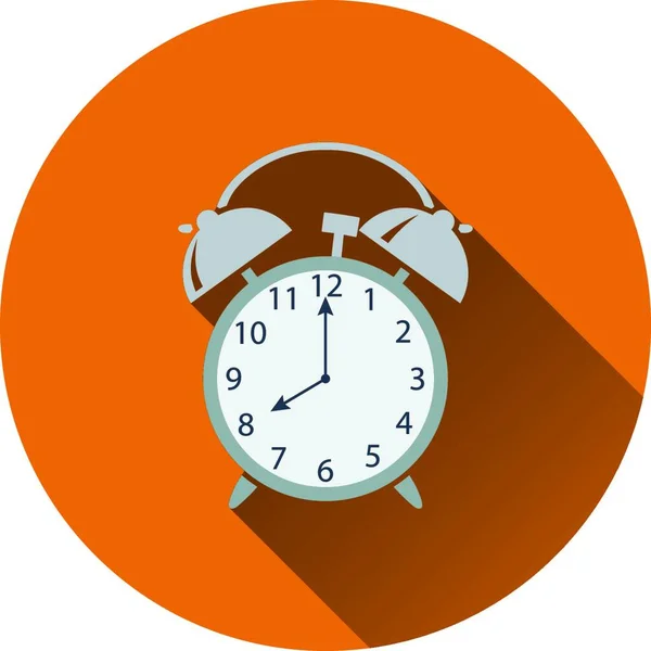 Icono Diseño Plano Reloj Despertador Colores Diseño Plano Ilustración Vectorial — Vector de stock