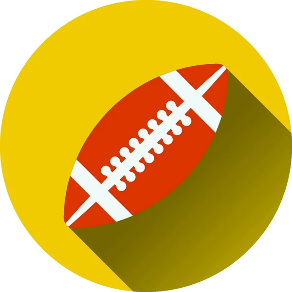 Flat Design Icon American Football Ball Color Плоский Дизайн Приклад — стоковий вектор