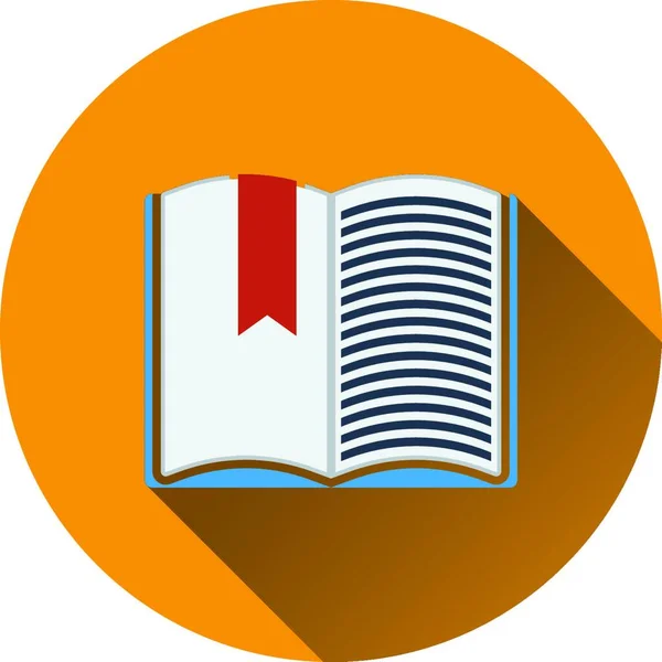 Flat Design Icon Open Book Bookmark Colors Flat Design Vector — Stock Vector