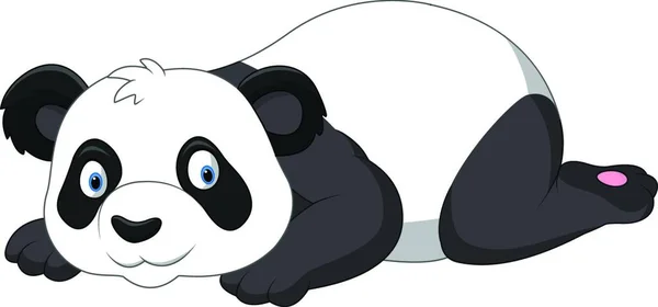 Aranyos Panda Rajzfilm Fehér Háttér — Stock Vector