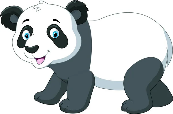 Söt Baby Panda Tecknad — Stock vektor