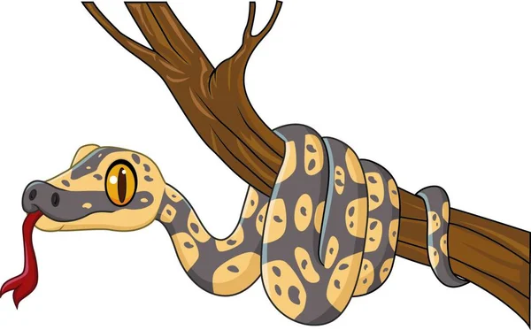 Κινούμενο Φίδι Κλαδί Δέντρου — Διανυσματικό Αρχείο