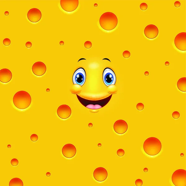 Cartoon Cheese Smiling White Background — Stock Vector