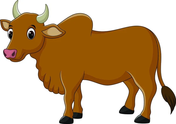 Kreslená Kráva Znak Bílém Pozadí — Stockový vektor