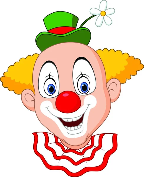 Cartone Animato Testa Clown Felice — Vettoriale Stock
