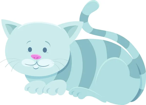 Cartoon Illustration Funny Gray Tabby Cat Kison Animal Character — 스톡 벡터