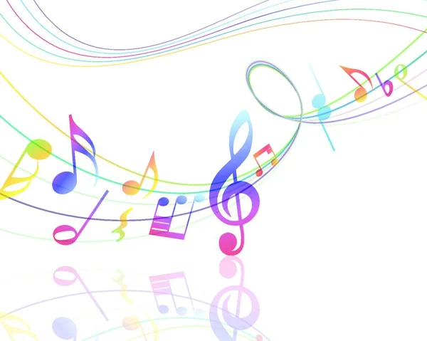 Elementos Diseño Musical Del Personal Música Con Trébol Clef Notas — Vector de stock