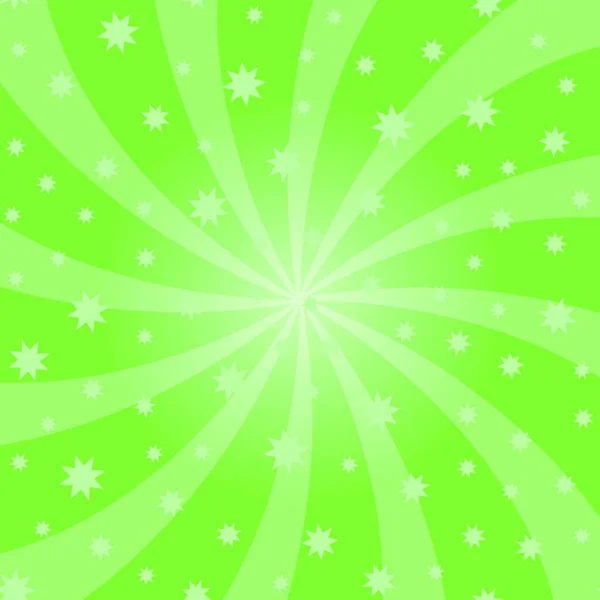 Green Cartoon Swirl Design Vortex Sterrensprong Spiraal Draaiplein Helix Rotatie — Stockvector