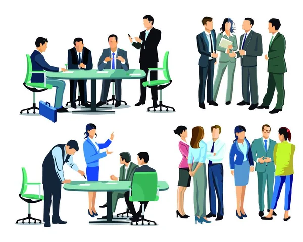 Επαγγελματική Συνάντηση Μεταξύ Των Επιχειρηματιών — Διανυσματικό Αρχείο