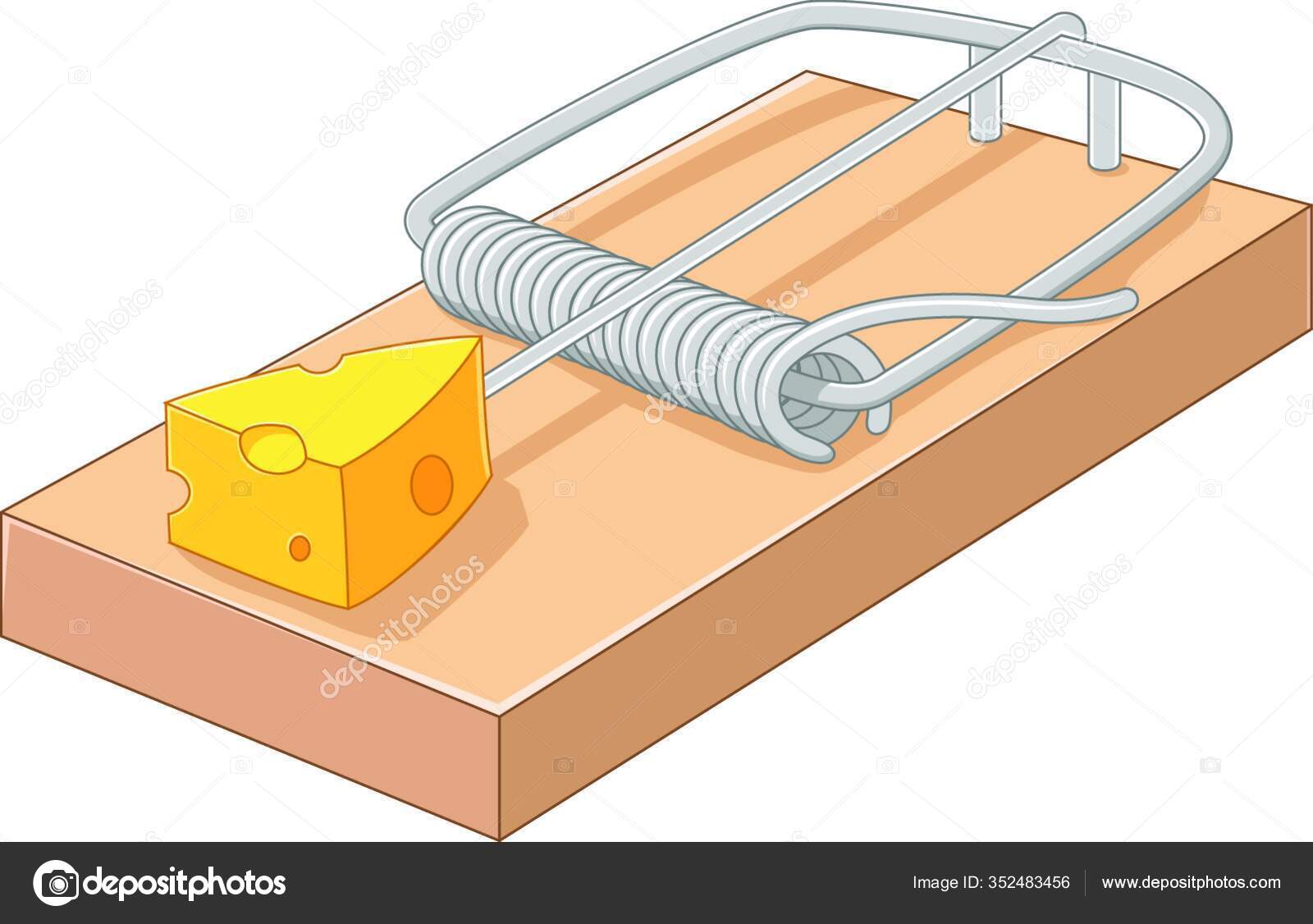 Image vectorielle Dessin Animé Fromage Gratuit Dans Piège Souris par  ©PantherMediaSeller - 352483456, image size:1600x1126
