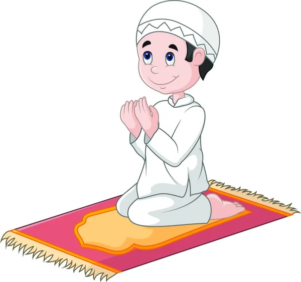 Ilustrace Muslimské Ženy Modlící — Stockový vektor