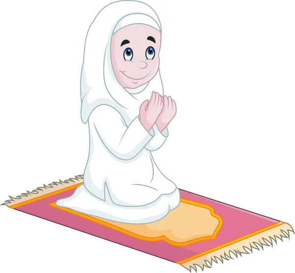 Διανυσματική Απεικόνιση Του Μικρού Κοριτσιού Προσεύχεται — Διανυσματικό Αρχείο