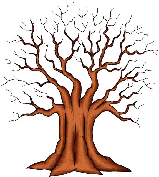 Árbol Muerto Aislado Sobre Fondo Blanco — Vector de stock