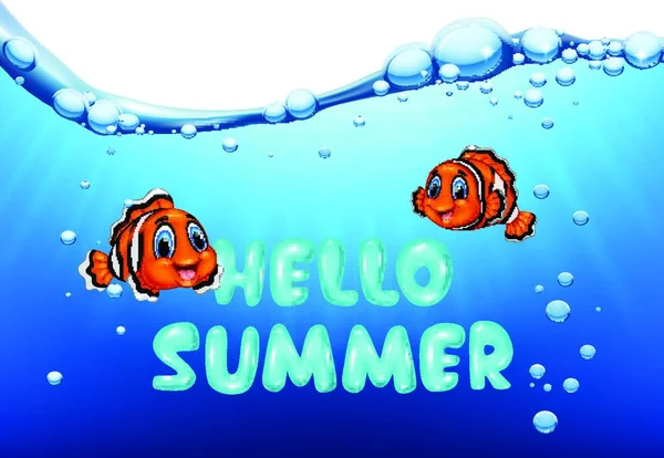 Καλοκαίρι Φόντο Ψάρι Κλόουν — Διανυσματικό Αρχείο