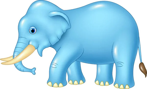 Mascote Elefante Bonito Isolado Fundo Branco —  Vetores de Stock