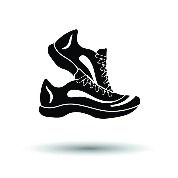 Spor Ayakkabı Ikonu Beyaz Arka Plan Gölge Tasarımı Vektör Illüstrasyonu — Stok Vektör