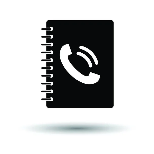Εικονίδιο Τηλεφωνικού Καταλόγου Λευκό Φόντο Σχέδιο Σκιάς Εικονογράφηση Διανύσματος — Διανυσματικό Αρχείο