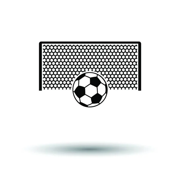Fotbalová Brána Míčem Ikonu Trestných Bodů Bílé Pozadí Stínovým Designem — Stockový vektor