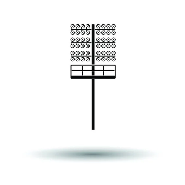 Fußball Lichtmast Ikone Weißer Hintergrund Mit Schattendesign Vektorillustration — Stockvektor