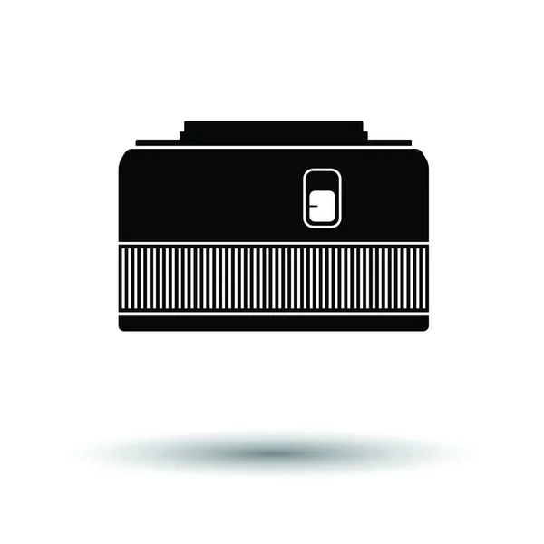 Ikoon Van Fotocamera Lens Witte Achtergrond Met Schaduwontwerp Vectorillustratie — Stockvector