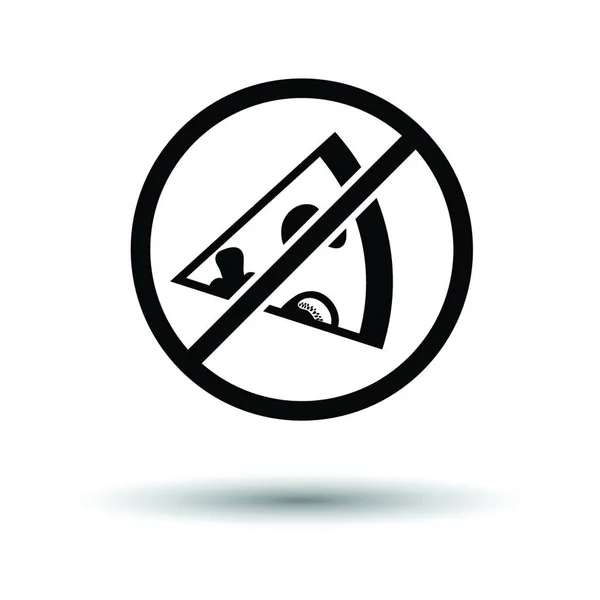 Icono Pizza Prohibido Fondo Blanco Con Diseño Sombra Ilustración Vectorial — Vector de stock