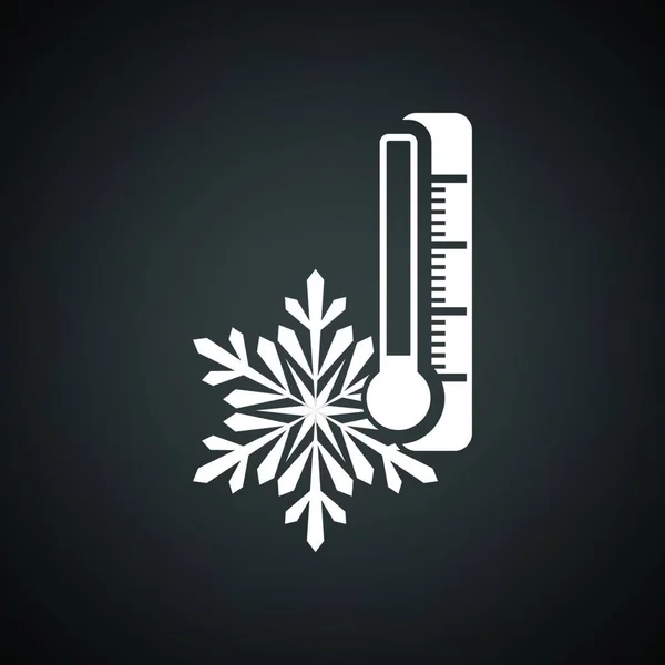 Winter Cold Icon Black Background White Vector Illustration — Stock Vector