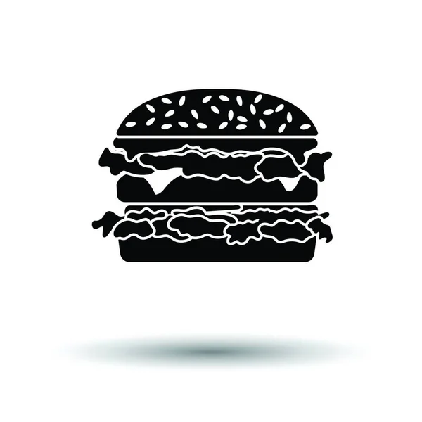 ハンバーガーのアイコン 影のデザインの白い背景 ベクターイラスト — ストックベクタ