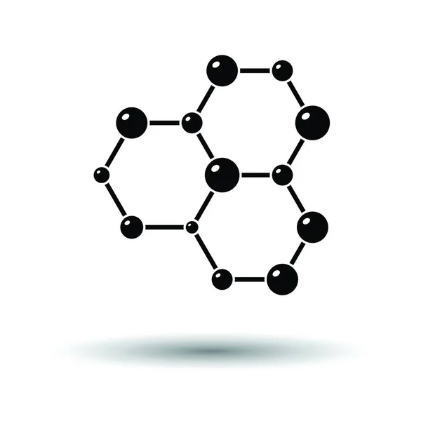 原子的化学六边形连接 白色背景 阴影设计 矢量说明 — 图库矢量图片