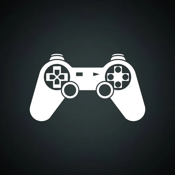 Gamepad Icon Black Background White Vector Illustration — Stock Vector