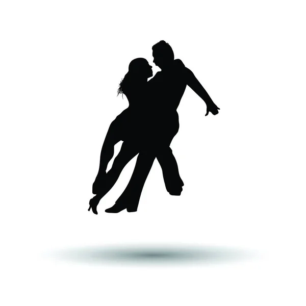 ダンスペアアイコン 影のデザインの白い背景 ベクターイラスト — ストックベクタ