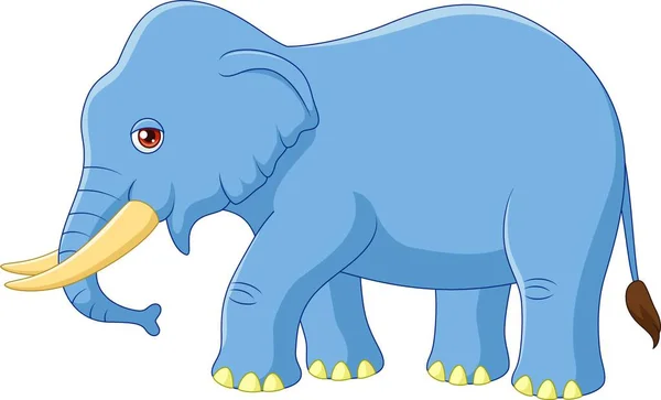 Mascota Elefante Dibujos Animados Aislado Sobre Fondo Blanco — Vector de stock