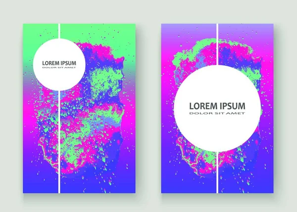 Neon Ädelsten Konstnärlig Omslag Design Vätskeholografisk Gradient Explosion Stänk Konsistens — Stock vektor