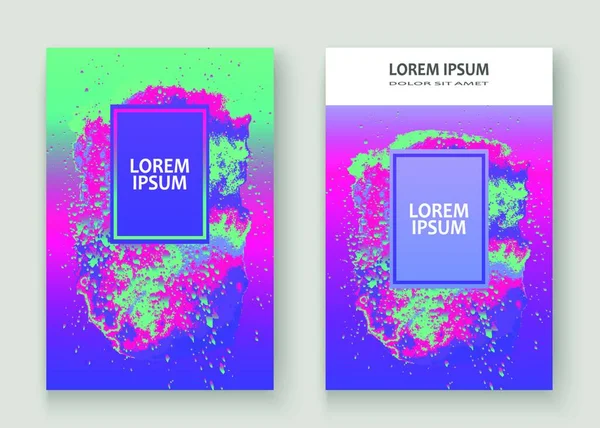 Neon Ädelsten Konstnärlig Omslag Design Vätskeholografisk Gradient Explosion Stänk Konsistens — Stock vektor