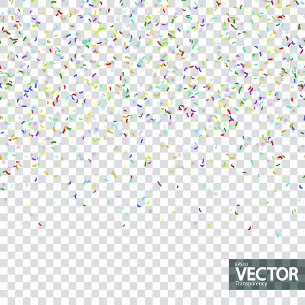 Seamless Background Different Colored Confetti Party Time Transparency Vector File — Stock Vector