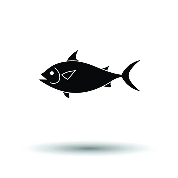 Icono Pescado Fondo Blanco Con Diseño Sombra Ilustración Vectorial — Vector de stock