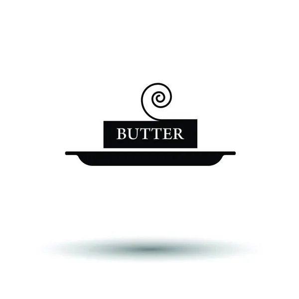 Butter Symbol Weißer Hintergrund Mit Schattendesign Vektorillustration — Stockvektor