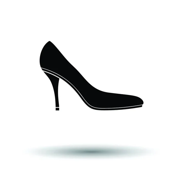 Middle Heel Shoe Icon White Background Shadow Design Vector Illustration — Stock Vector