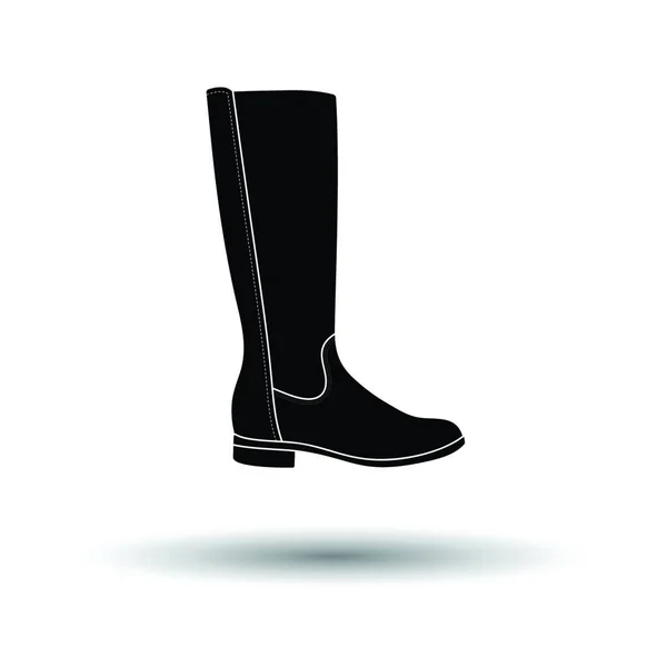 Autunno Donna Boot Icona Sfondo Bianco Con Disegno Ombra Illustrazione — Vettoriale Stock